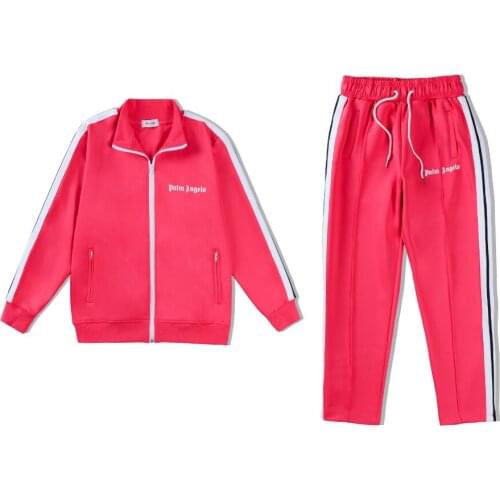 Palm Angels 22SS Logo letters Men and Women Cotton Long Sleeve Jacket +Pants Set Sports Jacket Set,Mens womens Casual suits