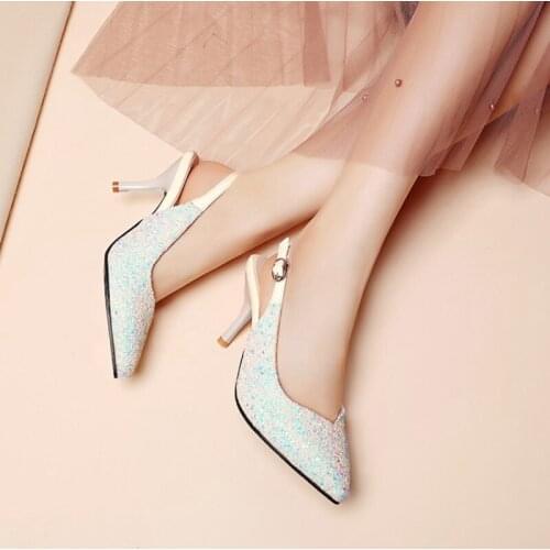 2021 Summer New Sequin Womens Sandals Wine Cup Heel Sexy Womens Sandals-C20-03