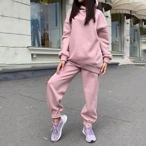 2021 Autumn Two 2 Pieces Sets Party Womens Suit Female Hoodies Top and Pants Outfits Bodycon Set Warm Winter Tracksuits G2913
