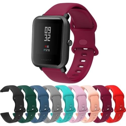 20mm New Silicone Strap For Huami Amazfit Bip Lite/Bip S/Bip U Pro Smart Watch Sport Replacement Bracelet For Haylou LS02 Belt