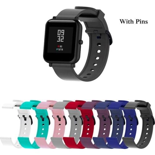 20mm watchbands for Huami Amazfit Bip Smart Watch Bluetooth GPS Sport Bracelet strap Silicone wrist strap for Xiaomi AMazfit Bip