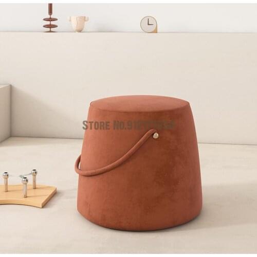 Nordic Doorway Shoe Changing Stool Pier Living Room Fabric Sofa Stool Creative Sitting Pier Small Stool Round Low Stool