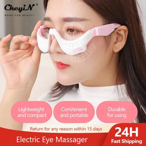 Warm Hot Compress Eye Massager Wireless Eye Massage Glasses Pulse Vibration Eye Massage Device Remove Dark Circle Prevent Myopia
