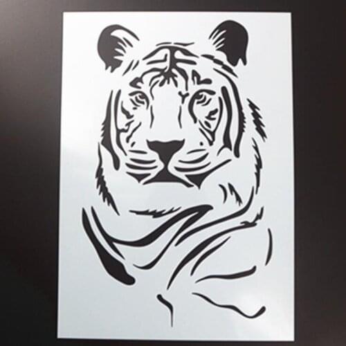 Stencils For Wall Animal Tiger DIY Layering Painting Scrapbook Coloring Embossing Album Decorative Paper Card Template Reusable