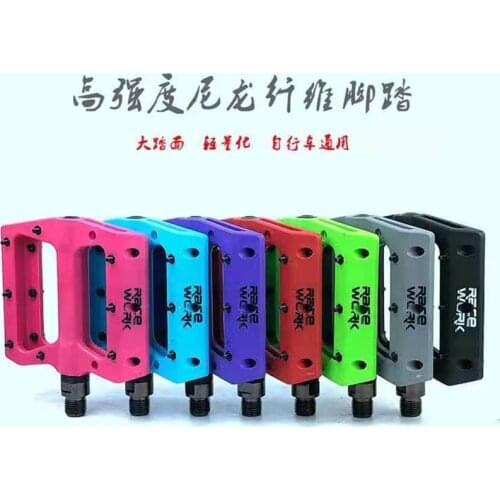 RACEWORK Mountain Bike Nylon Foot Pedal Ultra Light Palin Bearing Large Wide Anti-skid XC Speed Drop DH Off-road AM