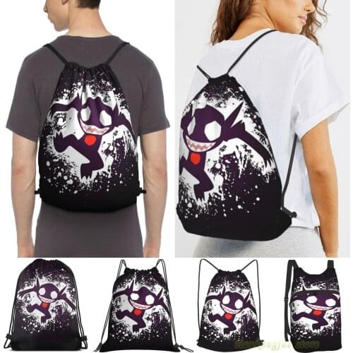 Unisex Drawstring Bags Sableye Splatter Women Drawstring Backpacks Men Outdoor Travel Backpacks Training Fitness Bag