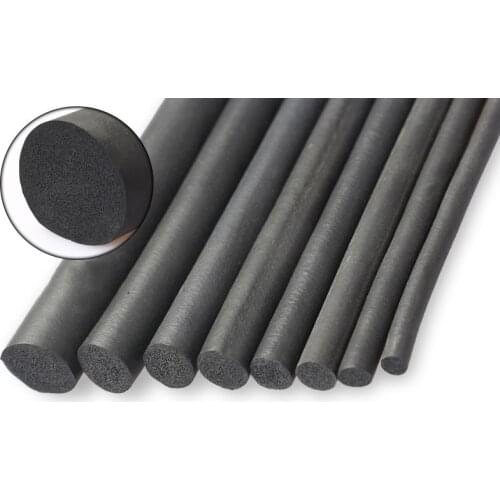 10M EPDM Rubber Foam Seal Strip Black Round Soundproof Weatherstrip Car Door Protector Sealing 3-10mm Auto Hardware Accessories