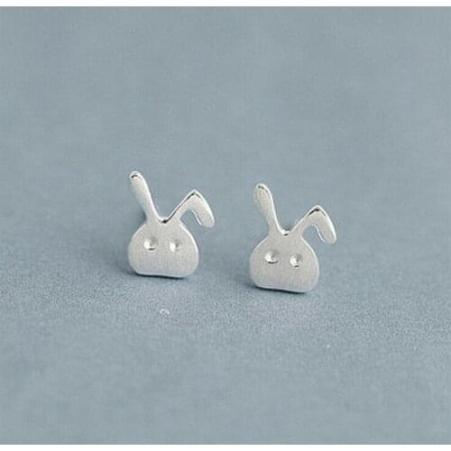 Fashion 925 Sterling Silver Elegant Female Cute Stud Earrings Animal Rabbit Bunny Jewelry for Women Birthday Mujer Gifts SE074