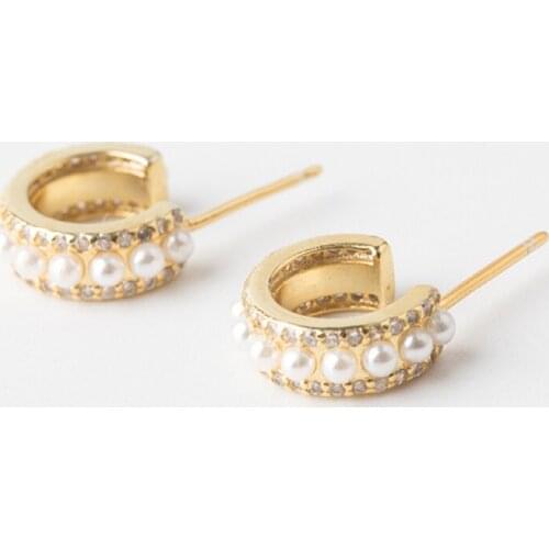 Korean new S925 sterling silver earrings for women girl Pearl temperament simple Fashion Earrings brincos jewelry wholesale