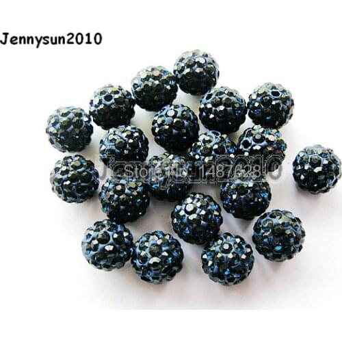 10mm Montana Top Quality Czech Crystal Rhinestones Pave Clay Round Disco Ball Spacer Beads For Jewelry crafts 100pcs / Pack
