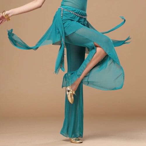 11 colors Wholesale belly dance trousers+waist scarf 2pcs belly dance pants women belly dance Practice trousers