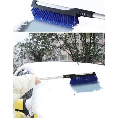 2-in-1 Car Snow Brush Retractable Ice Scraper Snow Remover Shovel Brush Window Windscreen Windshield Deicing Cleaning Scraping