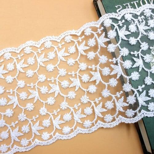2 yard 11.5cm Width Beige High Quality Clothing Material DIY Craft Wedding Embroidery Lace Trim