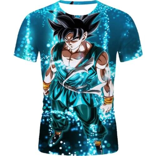 2021 super t shirt goku print 3d costume mens tshirt anime male tops cartoon harajuku t-shirt summer o-neck short sleeve T shirt
