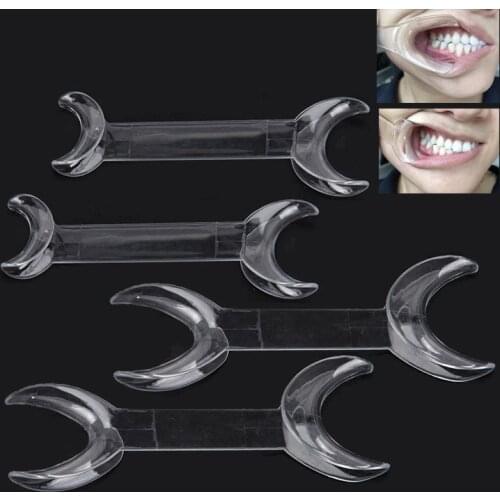 4pcs Transparent Dental Double-headed T-Shape Intraoral Cheek Lip Retractor Dental Intraoral Mouth Expanders