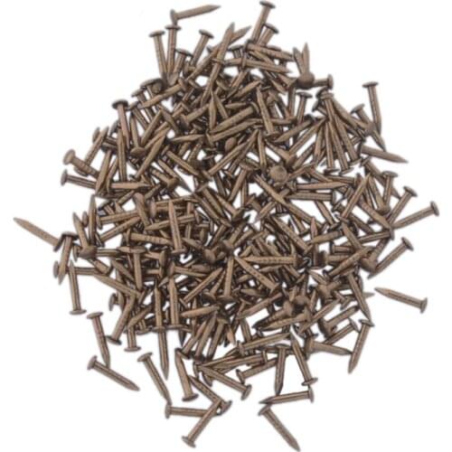 8X1.2MM Chinese Archaize Round Head Gold Antique Pure Copper Bronze Wooden Screw Nails for Furniture DIY Decorative Boxes 500pcs