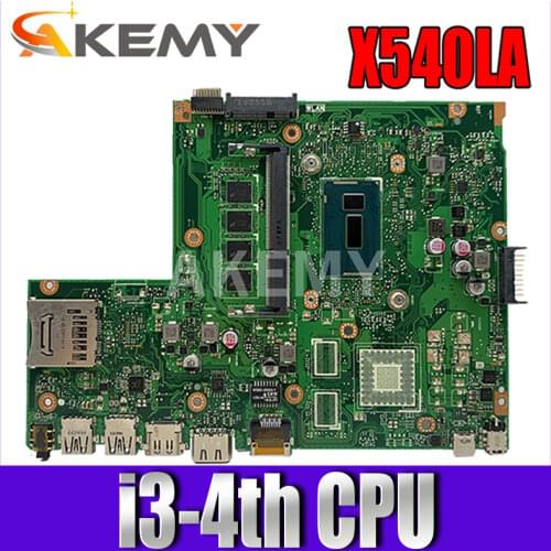 Akemy X540LA Laptop motherboard For Asus X540LJ X540L F540L X540 Test original mainboard 4G-RAM I3-4005U