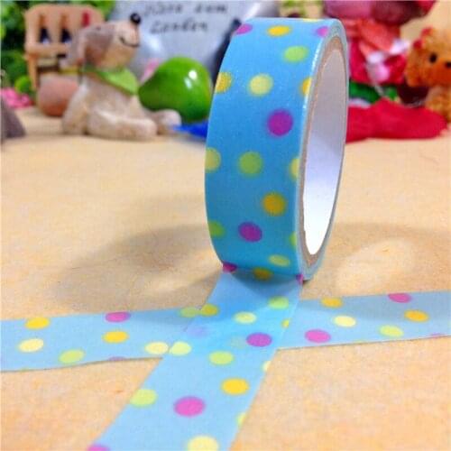 Free shipping Lovely washi tape/15mm*5m*2rolls diy tape/ color dot masking paper tape
