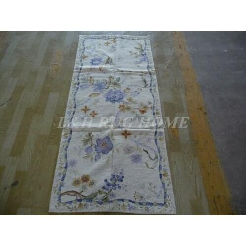 Free shipping 2.5'x6' needlepoint rugs stunning flying birds hand woven rugs, handmade woolen runners for hallway usage