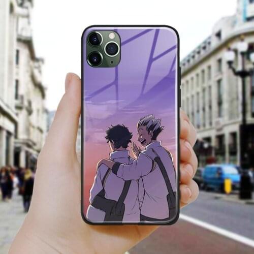 Bokuto koutaro and Keiji Akaashi art Silicone Glass Phone Case Cover For iPhone SE 6 6s 7 8 Plus X XR XS 11 12 Mini Pro Max