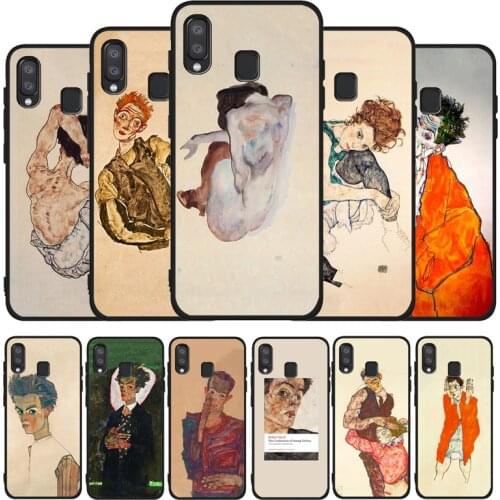 Egon Schiele black phone Case For Samsung A10 30 40 50 30S 50S 60 70 M10 (M20 M30 M30S M40 A01 51 71 A20E A21S)