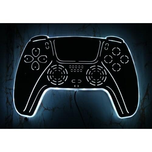 Gamepad Decorative Mirror Light XBOX Joystick Video Game Retro Hanging Lighted Wall Sign Chic Gaming Room Decor For Boys Gamers