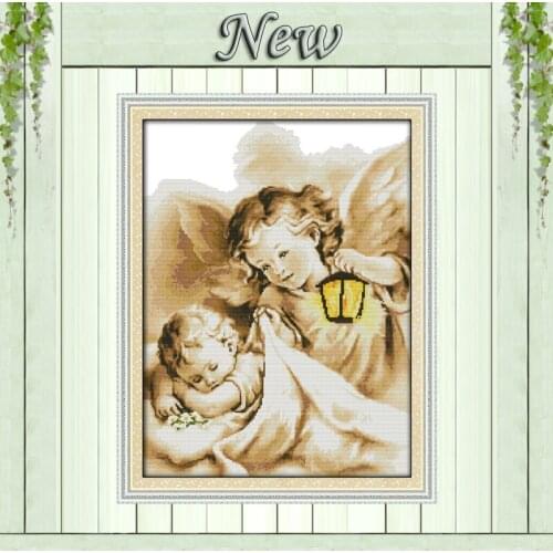 The angel in dream, baby painting counted print on canvas DMC 14CT 11CT DIY Cross Stitch chinese Embroidery Needlework sets kits