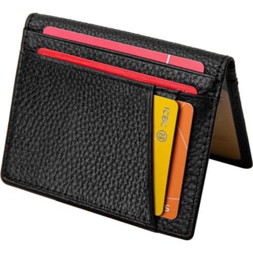 Mini Credit Card Holder Wallet Super Slim Soft Wallet 100% Genuine Leather Purse Card Holders Men Wallet Thin Small