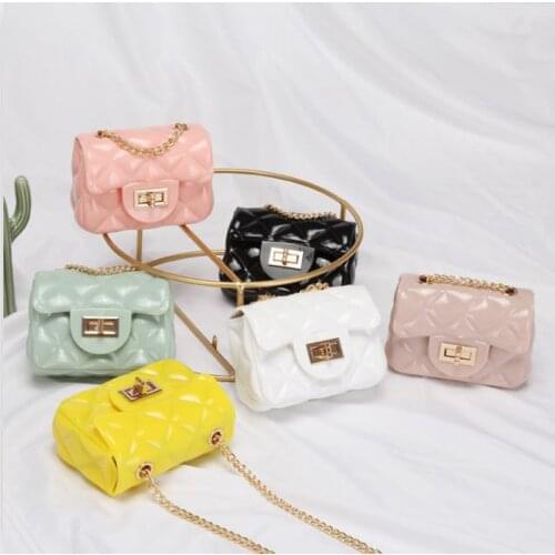 2020 Girls Summer Mini PVC Jelly Purse Fit for Both Adult and Children Women Cross Body Chain Bags Baby