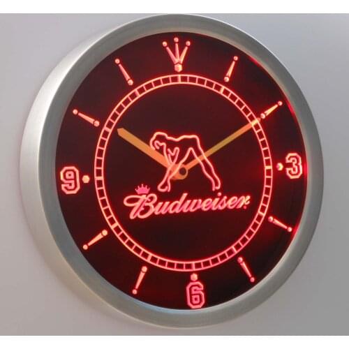 Nc0486 Budweiser Exotic Dancer Stripper Neon Light Signs LED Wall Clock
