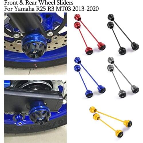 Motorcycle Front & Rear Wheel Fork Axle Sliders Cap Crash Protector For Yamaha YZF R25 R3 MT03 MT 03 MT-03 2013-2020 2018 2019