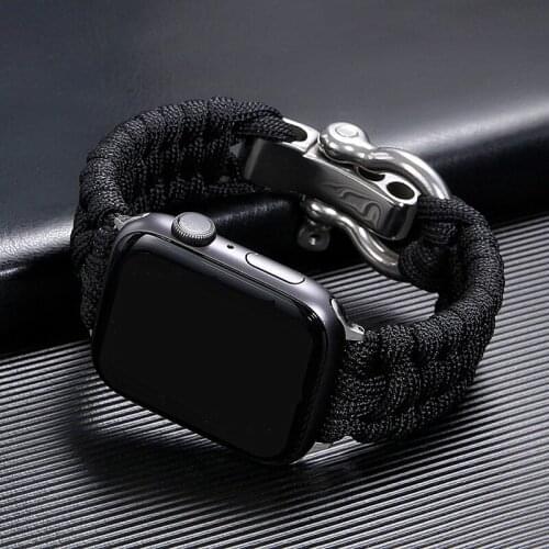 Sport Nylon Watchbands For Apple Watch 6 Band SE 40mm 44mm Nylon Rope Strap For Apple Watch 3 42mm 38mm iWatch 5 4 Bracelet