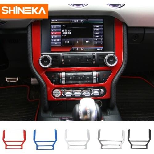 SHINEKA Newest ABS GPS DVD Video Panel Frame Dashboard Trim Interior Accessories for Ford Mustang 2015