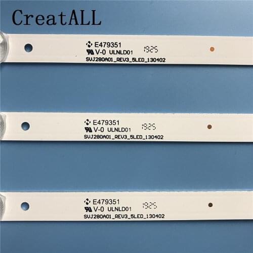 3pcs 530mm LED Backlight 5 Lamp strip For Proline 28 inch TV L2830HD SVJ280A01 REV3 5LED 130402 M280X13-E1-H