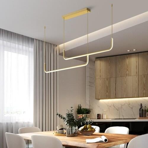 LED Pendant Lamp for Kitchen Office Lustre Modern Minimalist Black Chandelier Lighting Dining Room Table Home Decor Luminaire