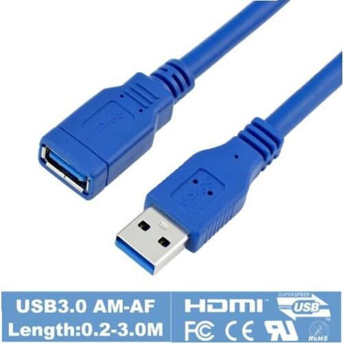 USB 3.0 Male To Female Extension Cable AM To AF 30cm 60cm 100cm 150cm 1ft 2ft 3ft 5ft For USB flash drive hub card reader