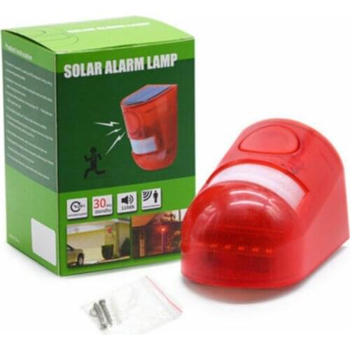 Solar Alarm Lamp Outdoor PIR Motion Sensor Warning 6LED Waterproof For Patio Garden Home Farm Yard Security Lamp Alarm