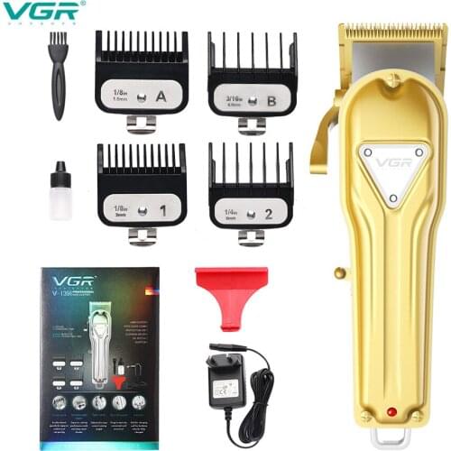 VGR V-139 Electric Washable Rechargeable Metal Body Hair Clipper Professional Barber Trimmer Fast Charging Hair Cutting Machine