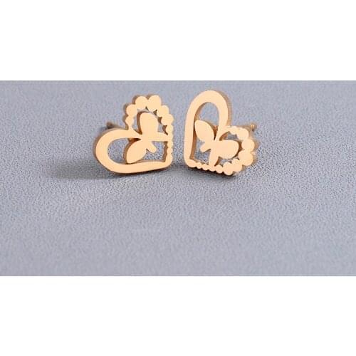 Chandler Cute Stainless Steel Stud Earrings for Women Everyday Jewelry Gift Tiny Love Golden Earrings pendientes mujer moda 2018