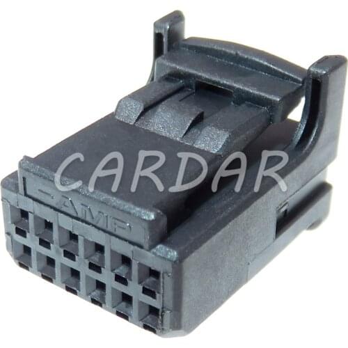 1 Set 12 Pin Auto Wire Electric Housing Connector Black Plastic Automotive Cable Socket With Terminals