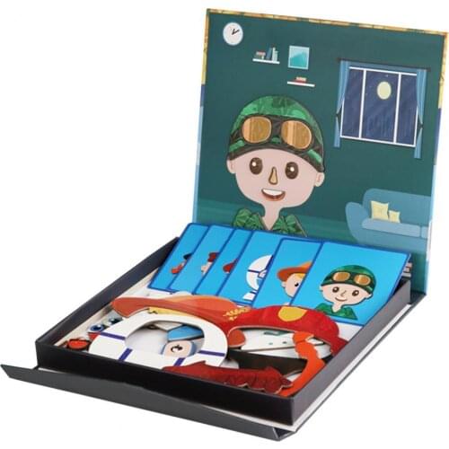 1 Set Educational Magnet Puzzle Toy Memory Training Imagination Improvement Five Sense Organs Puzzle Toy for Kindergarten