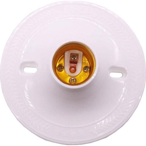 1 Pcs practical white E27 LED with wire hole to EU plug holder adapter converter spiral lamp holder for bulb lighting accessorie