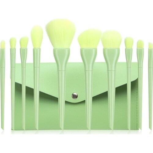 10PCS Candy Colors Makeup Brushes Set Professional Eyeshadow Eyebrow Foundation Powder Blush Blending Brushes Cosmetic Tool