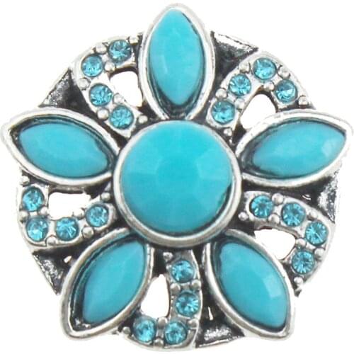 10pcs/lot Newest Crystal Snap Button Hollow Out Flower Snaps Jewelry Fit 18mm Snap Bracelets Bangles Necklace For Women