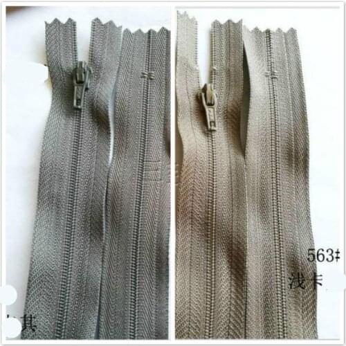100 Pcs/lot 3# 20cm 22 24 26cm YKK Nylon Coil Zipper Khaki Close End for Dress Pants Skirt Sewing Accessories Wholesale