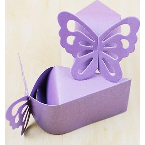 20pcs Butterfly Laser Cut Hollow Favors Gift Boxes Candy Box Baby Shower Wedding Chocolate Dragee Gift Bags Wrapping Supplies