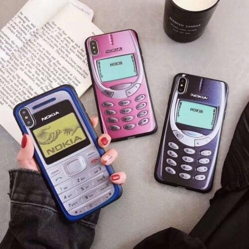 3d 3310 Classic Retro Xr Xs Soft Side Edge Phone Case for Iphone 7 8 Plus 11 12 Mini Pro Max Smarphone Coque Funny Funda