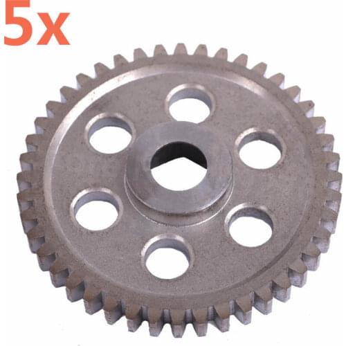 5Pcs RC Car Upgrade Part 02040 HSP Metal Steel Diff.Main Gear (44T) For 1/10 Scale Models On Road Remote Control Car Nitro Power