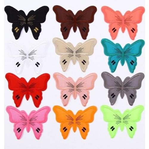 50pcs/lot Large Butterfly Animal Embroidery Patch Clothing Decoration Sewing Accessory Diy Iron Heat Transfer Applique Butterfly
