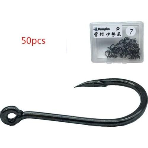 50pcs/lot Carbon Steel Fishhooks Barbed Fishing Hooks Sea Worm Carp Single Circle Hooks Set Fishing Accessories Pesca